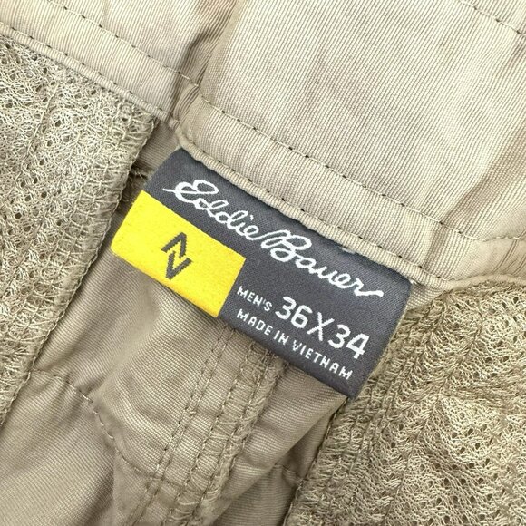 Eddie Bauer Pants Mens 36x32 Convertible First Ascent Outdoor Hiking Khaki Nylon - Picture 5 of 5